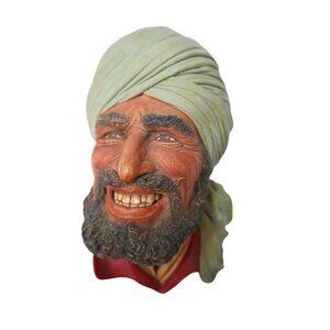 Vintage Bossons Head Punjabi Bossons Chalkware Head Made in England Hand Chalk W